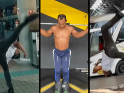 Motorista capoeirista viraliza ao fazer acrobacias entre as viagens 
