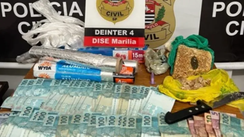 Homem é preso com drogas e R$ 4 mil em dinheiro em Marília