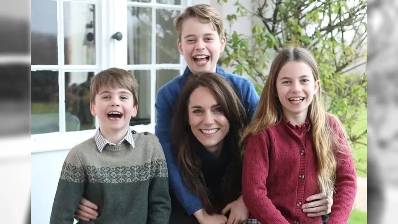 Última foto publicada de Kate e seus filhos foi excluída por agências por uso de edição