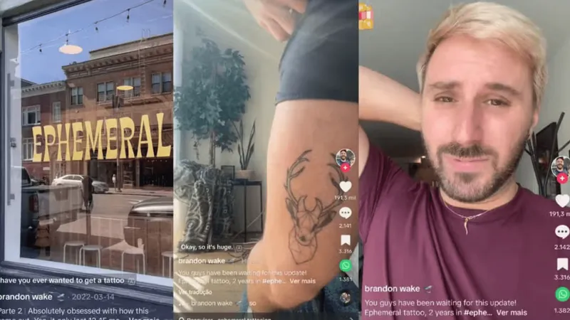 Cliente faz tatuagem temporária e desenho não apaga