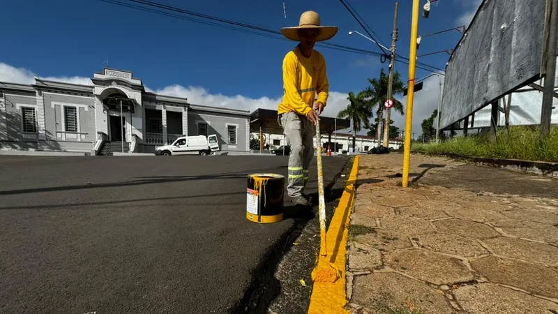 Sinalização de solo prioriza trânsito seguro em Agudos