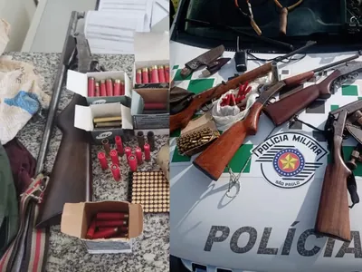 Polícia apreende várias armas e munições em Timburi
