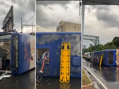 Ônibus escolar tomba em Paulínia e deixa 10 pessoas feridas
