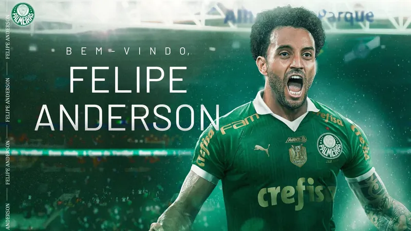 Palmeiras anuncia pré-contrato com Felipe Anderson