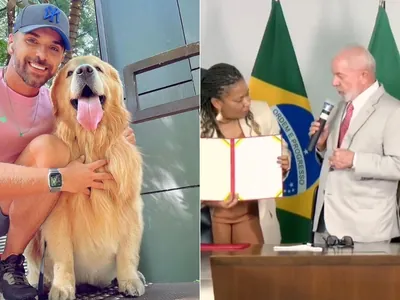 Lula coloca gravata em homenagem a cachorro que morreu em voo da Gol