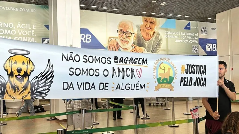 Protestos em aeroportos pedem justiça após a morte do cão Joca