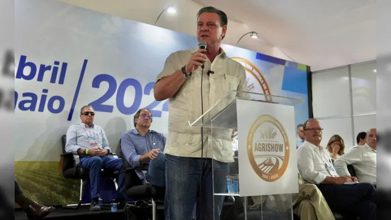 Ministro da Agricultura, Carlos Fávaro, na Agrishow