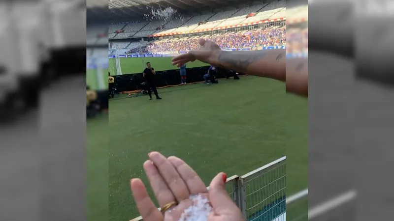 Torcedores do Cruzeiro jogam sal grosso no Mineirão para espantar "zika"