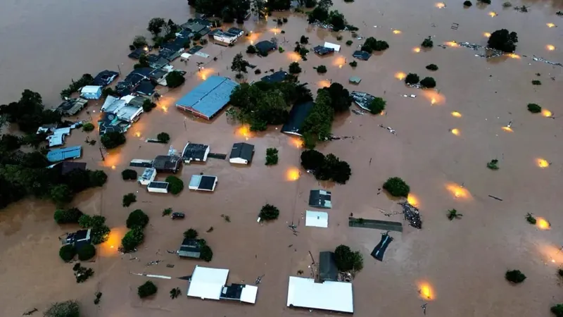 Cidades inundadas no Rio Grande do Sul