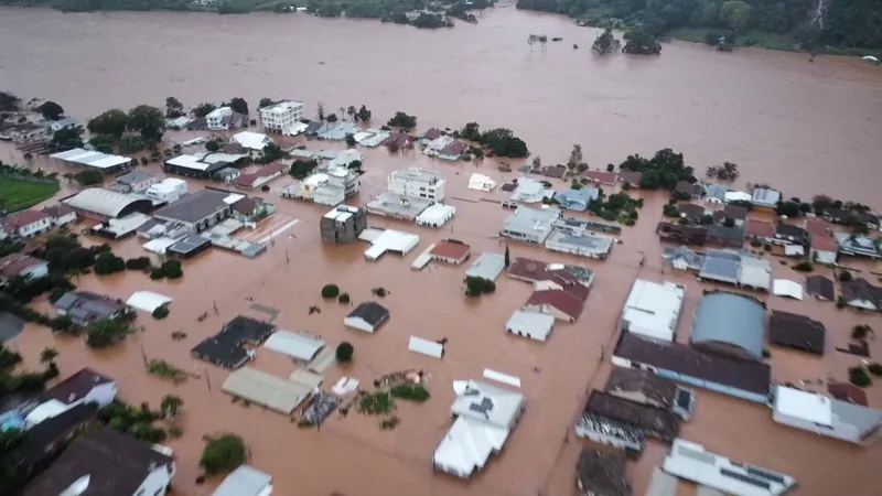 Temporais causam enchentes em Muçum, no Rio Grande do Sul