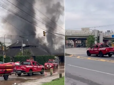Explosão em posto de combustíveis causa incêndio em enchente em Porto Alegre