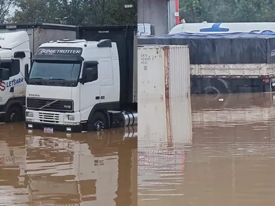 Com fortes chuvas, caminhoneiros no RS não viajam até fronteira com Argentina 