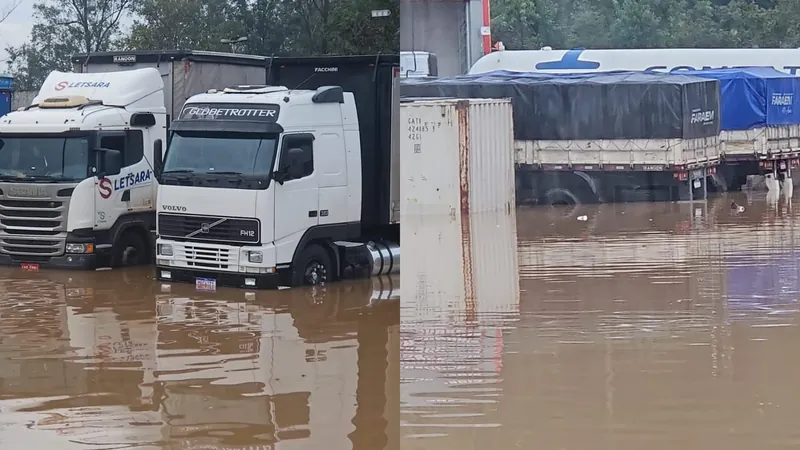 Com fortes chuvas, caminhoneiros no RS não viajam até fronteira com Argentina