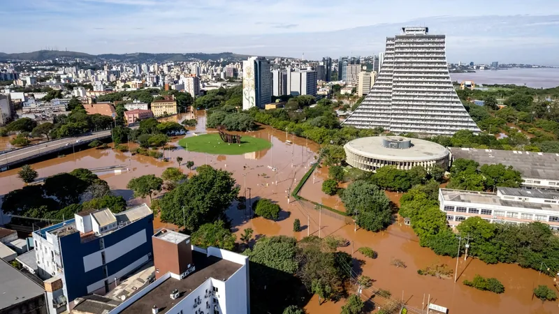 Enchente em Porto Alegre, no Rio Grande do Sul (RS)