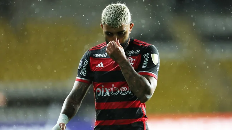 Gabigol lamenta derrota do Flamengo para o Palestino