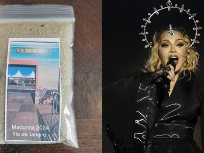 Areia de Copacabana é colocada à venda como relíquia do show da Madonna para fãs