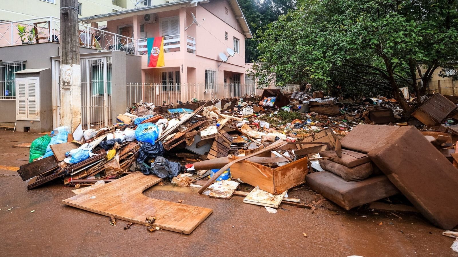 Com recuo da água, Porto Alegre enfrenta lixo na rua, ratos e insetos