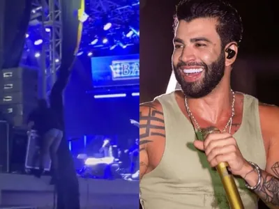 Fã de Gusttavo Lima tenta invadir palco e sofre acidente; confira o vídeo