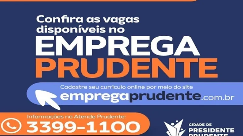 Emprega Prudente tem 114 vagas de trabalho nesta terça-feira (28)