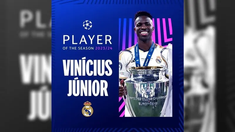 Uefa escolhe Vini Jr como melhor jogador da Liga dos Campeões