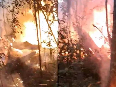Vídeo mostra momento que avião cai e explode no MT; duas pessoas morreram