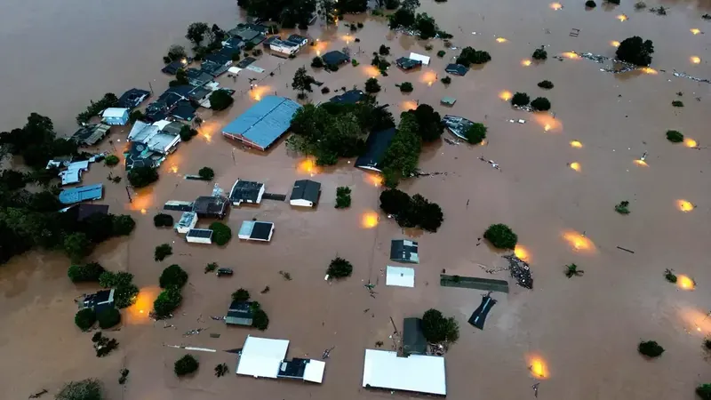 Defesa civil emite alerta para risco de inundação no Rio Grande do Sul