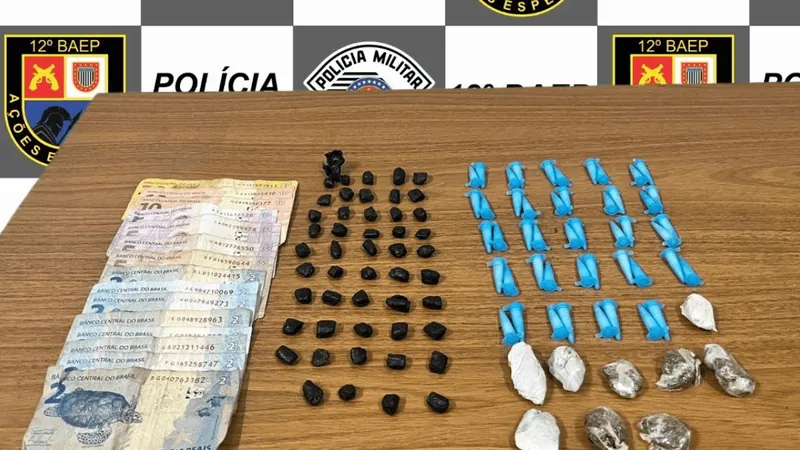 Homem é preso com porções de crack, maconha e cocaína em Araçatuba