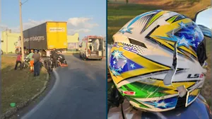 Motociclista fica ferido após colidir contra caminhão em Limeira