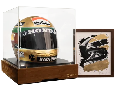 Capacete em ouro é criado em homenagem aos 30 anos do legado de Senna