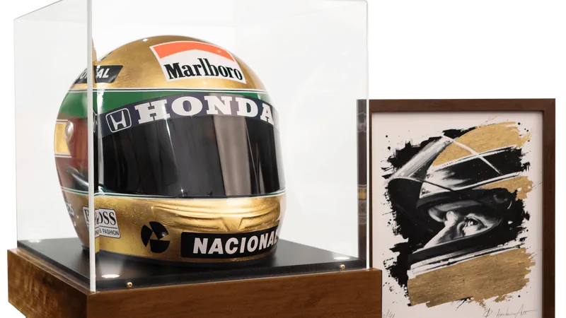 Capacete em ouro é criado em homenagem aos 30 anos do legado de Senna