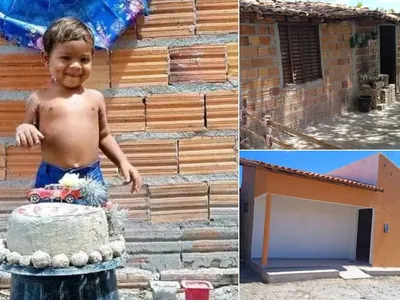 Lembra dele? Bebê que teve aniversário com bolo de terra ganha casa nova no PI