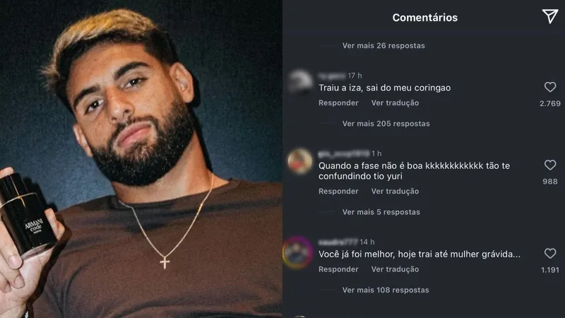 Confusão nas redes: Yuri Alberto é alvo de críticas destinadas ao ex de Iza