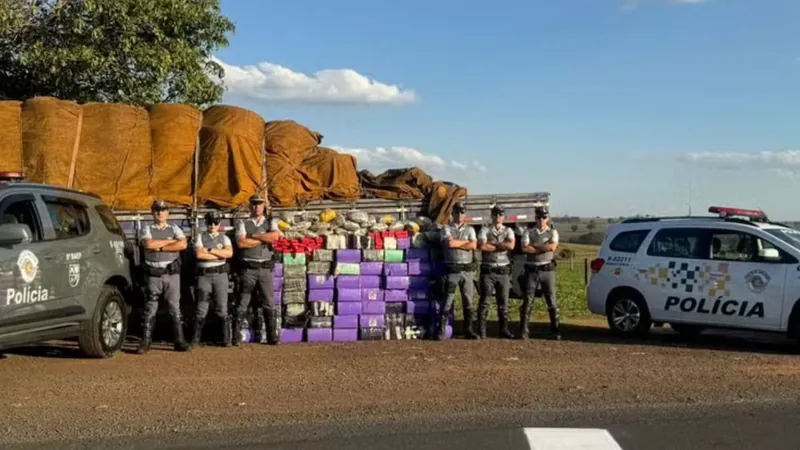 PMR apreende caminhão com 1,5 tonelada de maconha e skank