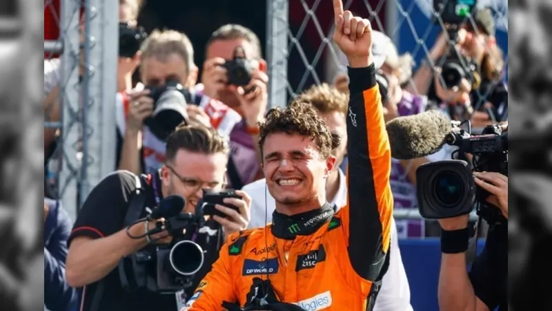 Lando Norris é o mais rápido e larga da pole na Hungria