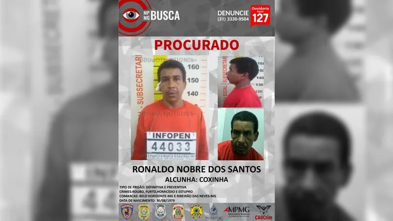 Estuprador em série entra na lista dos mais procurados de MG