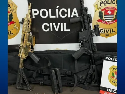 Polícia apreende fuzil banhado a ouro em São Paulo; suspeito foi preso
