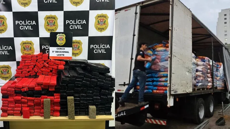 Polícia apreende 300 kg de drogas escondidas em carga de ração em São Paulo