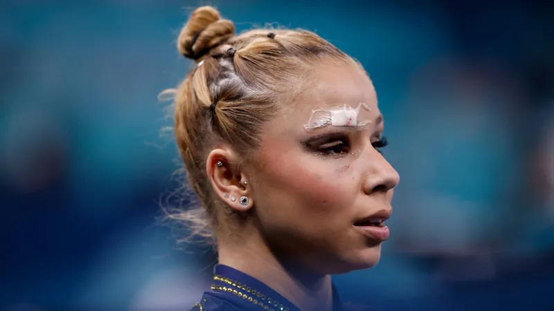 Flávia Saraiva cai durante aquecimento e corta supercílio na final da ginástica