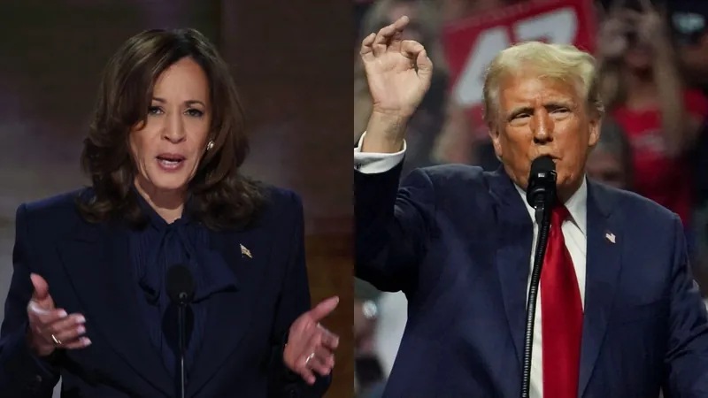 Harris tem 49% contra 44% de Trump em 'estados-pêndulos' nos EUA