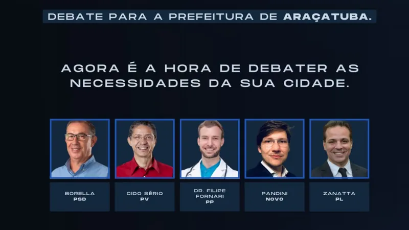 Cinco candidatos participam do debate de Araçatuba