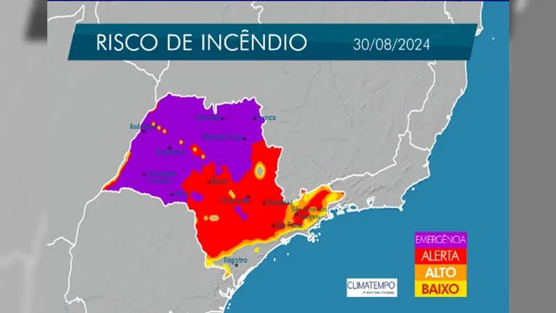 São Paulo está em alerta para novos incêndios, informa Defesa Civil