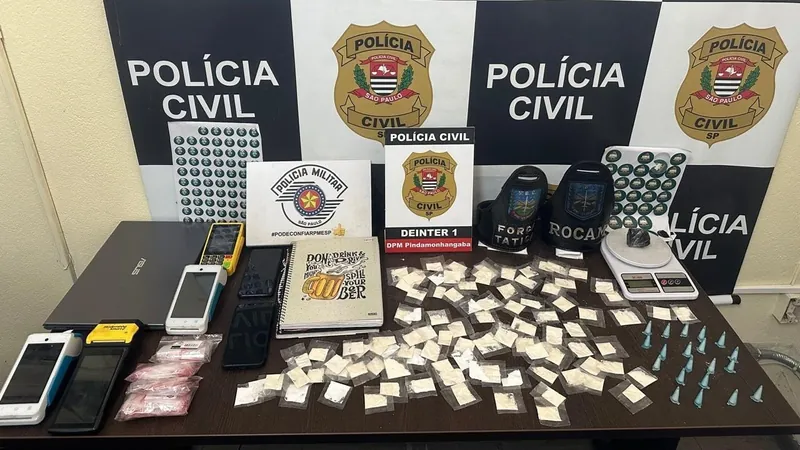 Operação conjunta da Polícia Civil e Militar apreende drogas em Pindamonhangaba