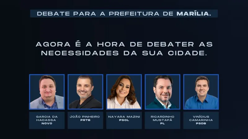 Debate com candidatos à prefeitura de Marília será o último no 1º turno