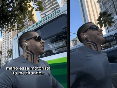 Homem aposta corrida com ônibus no litoral de SP e vídeo viraliza