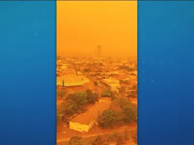 VÍDEO: cidade de Goiás fica com céu alaranjado por conta das queimadas e poluição