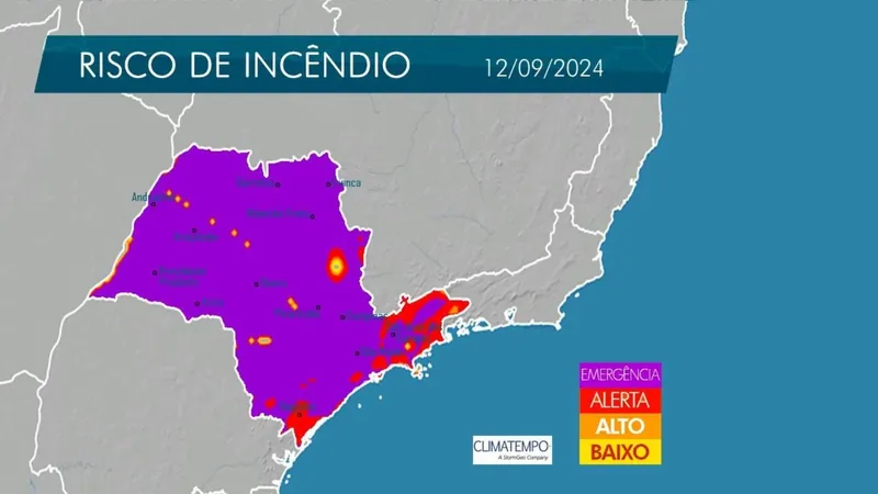 Vale do Paraíba enfrenta risco máximo de incêndio com queimadas em cinco cidades