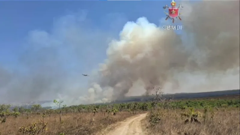 Incêndio de grandes proporções atinge Parque Nacional de Brasília