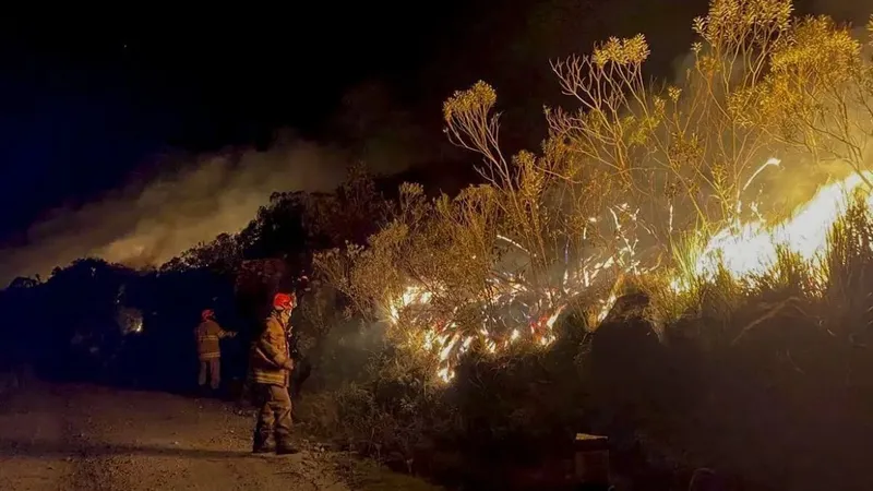 Chuva ajuda a apagar incêndio no Parque da Serra dos Órgãos, no Rio