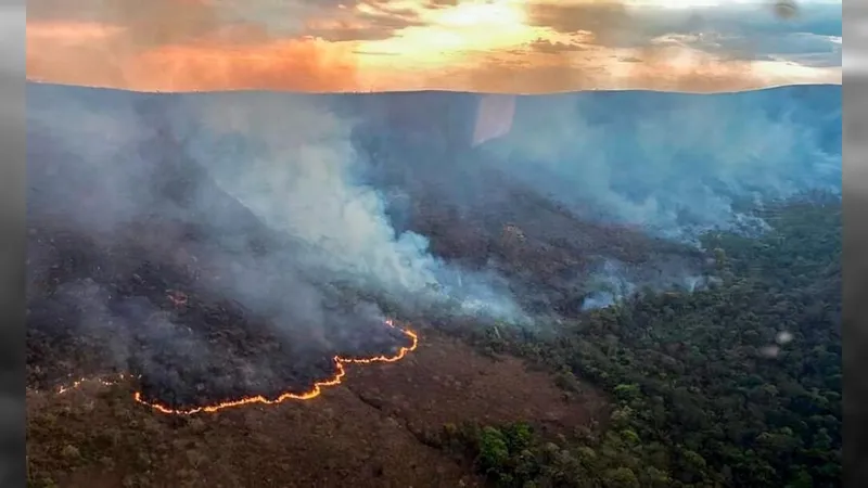 Parque Nacional da Chapada dos Veadeiros, em Goiás, volta a pegar fogo