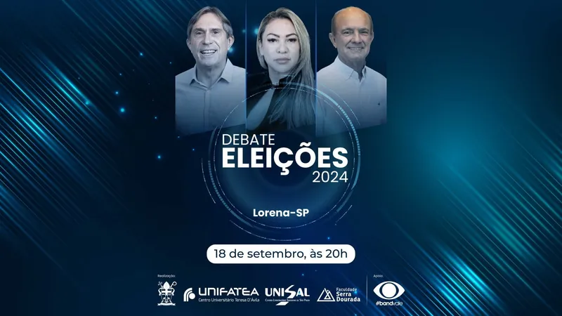 Assista ao vivo o debate com candidatos à prefeitura de Lorena